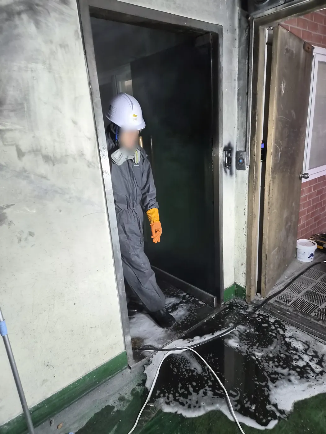 고압 세척 — 진천군 화재청소 현장