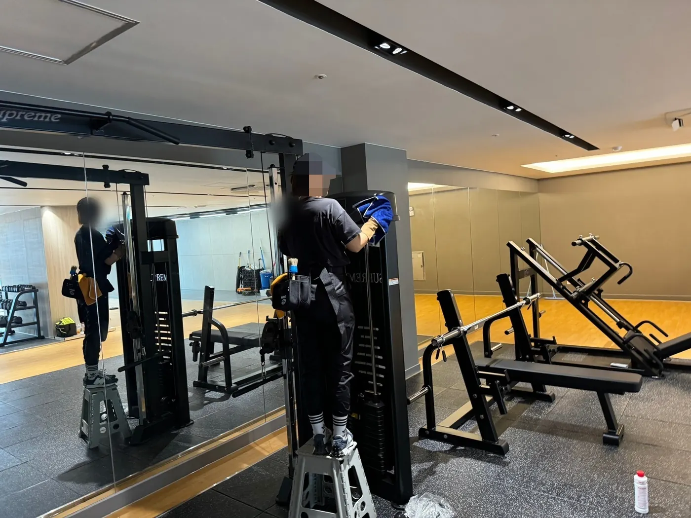 세정 진행 — 충청북도 헬스장청소 현장