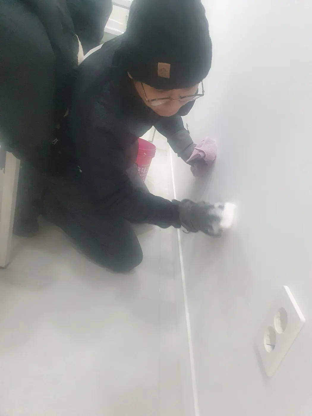 세정 진행 — 옥천군 병원청소 현장