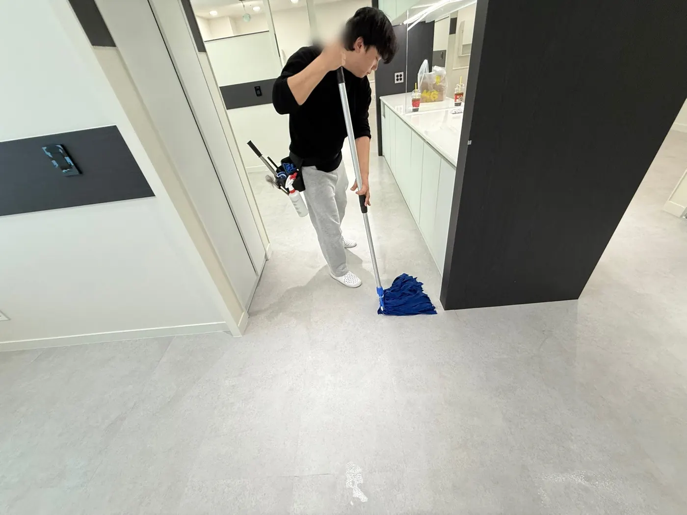 세정 진행 — 옥천군 상가청소 현장